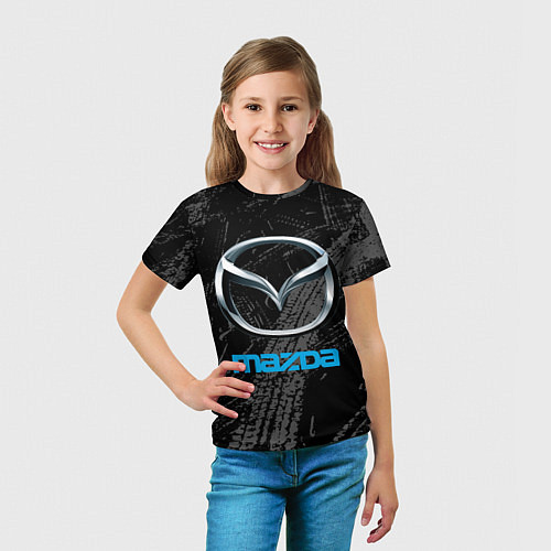 Детская футболка Mazda - следы шин / 3D-принт – фото 5