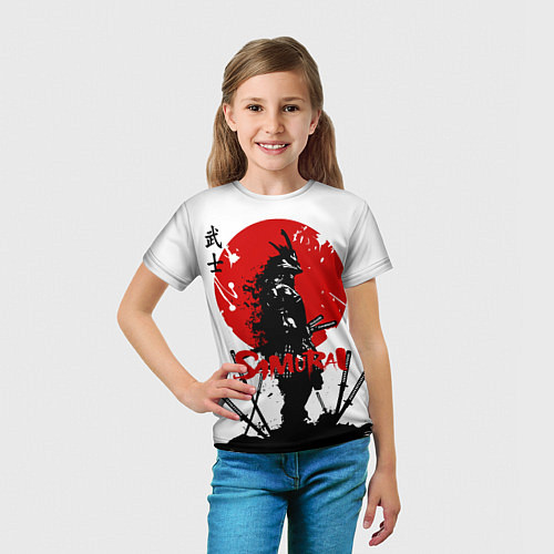 Детская футболка Самурай, Катаны и Красное Солнце / 3D-принт – фото 5