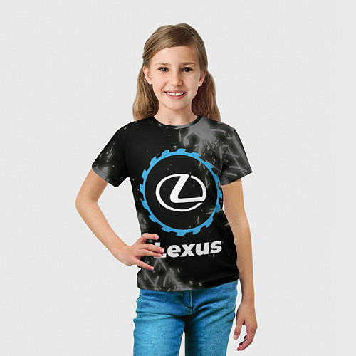 Детская футболка Lexus в стиле Top Gear со следами шин на фоне / 3D-принт – фото 5