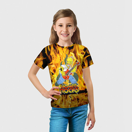 Детская футболка Гомер Симпсон - соло на гитаре! / 3D-принт – фото 5