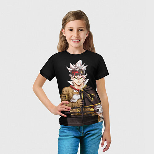 Детская футболка Аста черный бык - Черный клевер / 3D-принт – фото 5