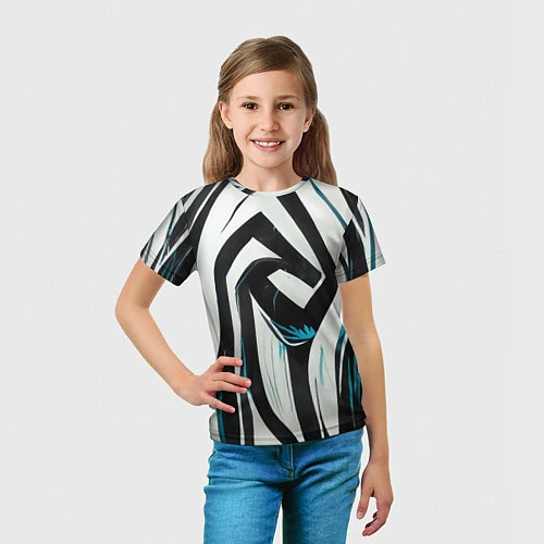 Детская футболка Цифровой окрас зебры / 3D-принт – фото 5