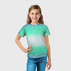 Футболка детская Абстрактная волна градиентный паттерн, цвет: 3D-принт — фото 2