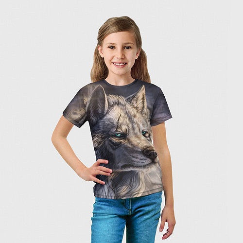 Детская футболка Старый мудрый волк / 3D-принт – фото 5