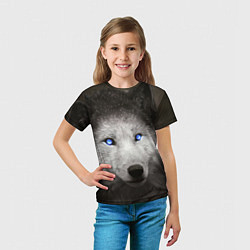 Футболка детская Волчица с голубыми глазами, цвет: 3D-принт — фото 2