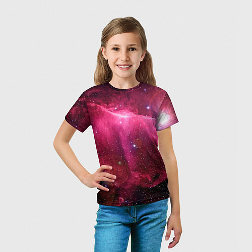 Детская футболка Рубиновая туманность / 3D-принт – фото 5
