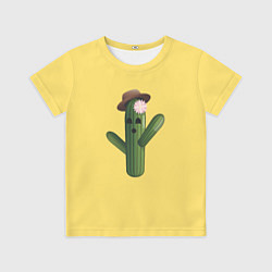 Футболка детская Кактус с шляпой, цвет: 3D-принт