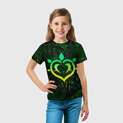 Детская футболка Дендро стихия Геншин импакт / 3D-принт – фото 5