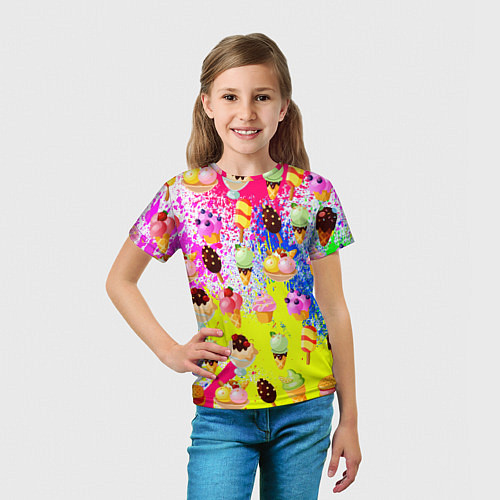 Детская футболка Вкусные Мороженки / 3D-принт – фото 5