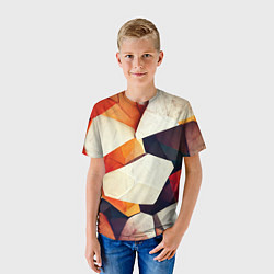 Футболка детская Объёмная геометрическая абстракция, цвет: 3D-принт — фото 2
