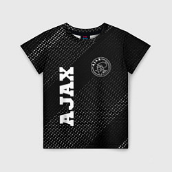 Футболка детская Ajax sport на темном фоне: надпись, символ, цвет: 3D-принт