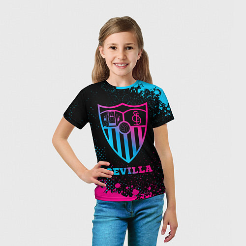 Детская футболка Sevilla - neon gradient / 3D-принт – фото 5