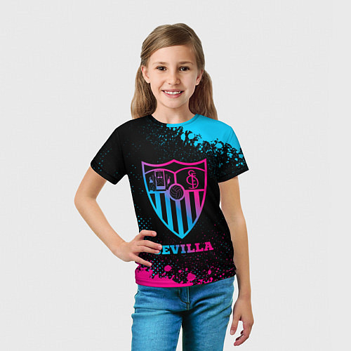 Детская футболка Sevilla - neon gradient / 3D-принт – фото 5