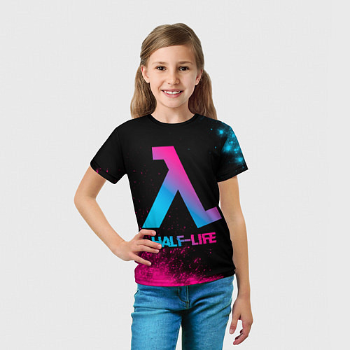 Детская футболка Half-Life - neon gradient / 3D-принт – фото 5