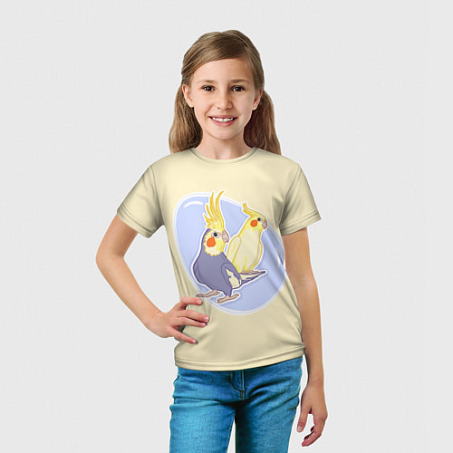 Детская футболка Умные попугаи Корелла / 3D-принт – фото 5