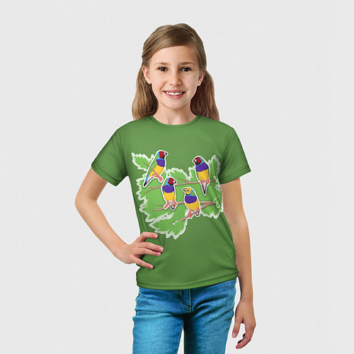 Детская футболка Яркие Амадины / 3D-принт – фото 5