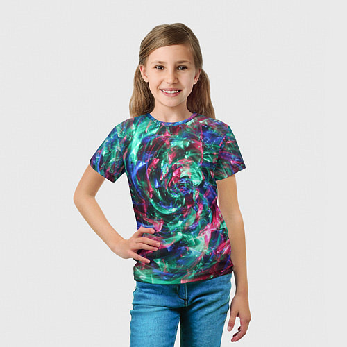 Детская футболка Цветной круговорот / 3D-принт – фото 5