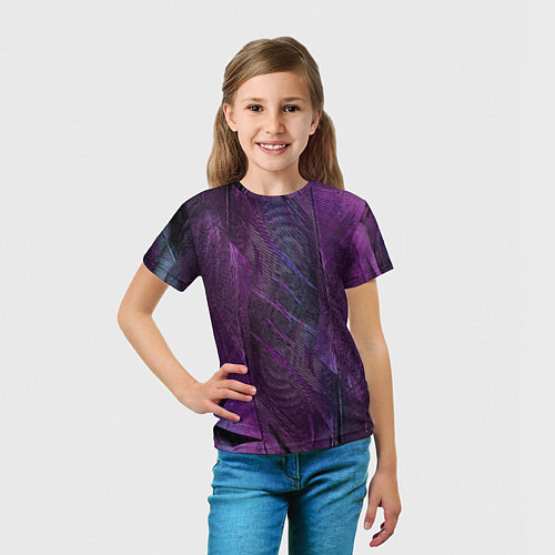 Детская футболка Текстура из перьев / 3D-принт – фото 5