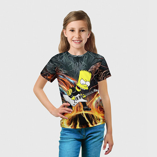 Детская футболка Барт Симпсон - соло на гитаре / 3D-принт – фото 5