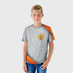 Футболка детская Orange & silver Russia, цвет: 3D-принт — фото 2