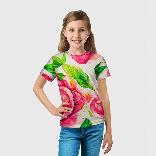 Детская футболка Яркие выразительные розы / 3D-принт – фото 5