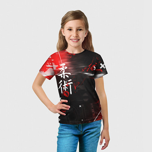 Детская футболка Джиу-Джитсу : Глитч красный / 3D-принт – фото 5
