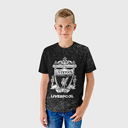 Футболка детская Liverpool с потертостями на темном фоне, цвет: 3D-принт — фото 2