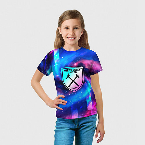Детская футболка West Ham неоновый космос / 3D-принт – фото 5