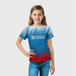 Футболка детская Российский триколор - Я люблю Россию, цвет: 3D-принт — фото 2