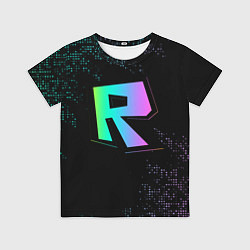 Футболка детская Roblox logo neon, цвет: 3D-принт