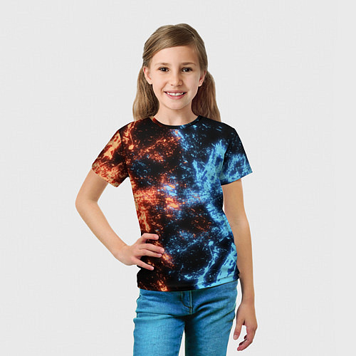 Детская футболка Fire and Water Огонь и вода / 3D-принт – фото 5