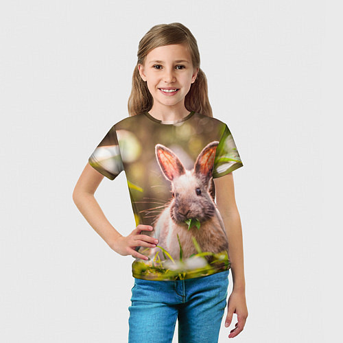 Детская футболка Милый кролик / 3D-принт – фото 5