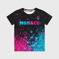 Футболка детская Monaco - neon gradient: символ сверху, цвет: 3D-принт