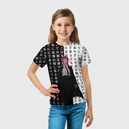 Детская футболка Макима - Иероглифы - Человек-бензопила / 3D-принт – фото 5