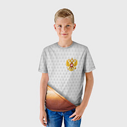Футболка детская Герб РФ с золотой вставкой, цвет: 3D-принт — фото 2