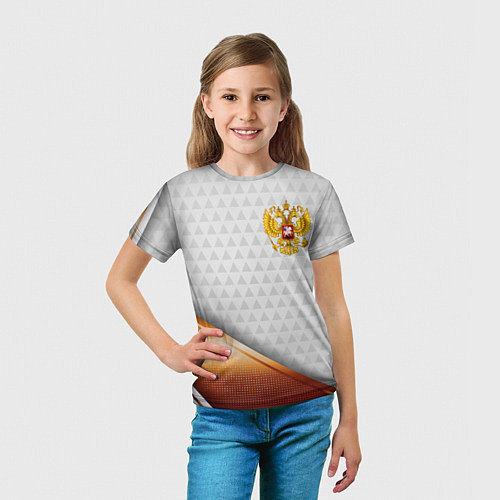 Детская футболка Герб РФ с золотой вставкой / 3D-принт – фото 5