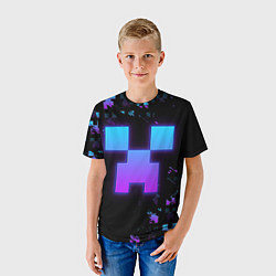 Футболка детская Minecraft градиент, цвет: 3D-принт — фото 2