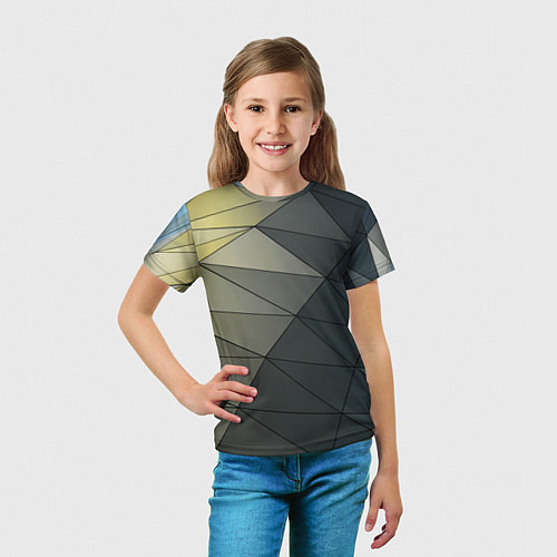Детская футболка Абстрактная сетка из множества фигур / 3D-принт – фото 5