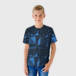 Футболка детская Синяя объёмная броня киборга, цвет: 3D-принт — фото 2