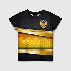Детская футболка Black & gold - герб России