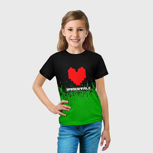 Детская футболка Undertale - зеленая трава / 3D-принт – фото 5