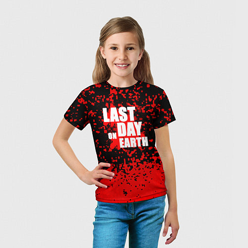 Детская футболка The last of us - красная текстура / 3D-принт – фото 5