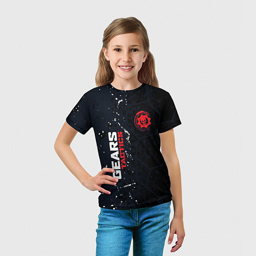 Детская футболка Gears of War красно-белой лого на темном фоне / 3D-принт – фото 5
