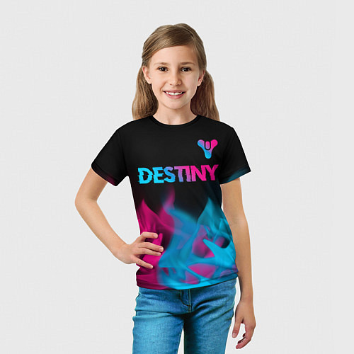 Детская футболка Destiny - neon gradient: символ сверху / 3D-принт – фото 5