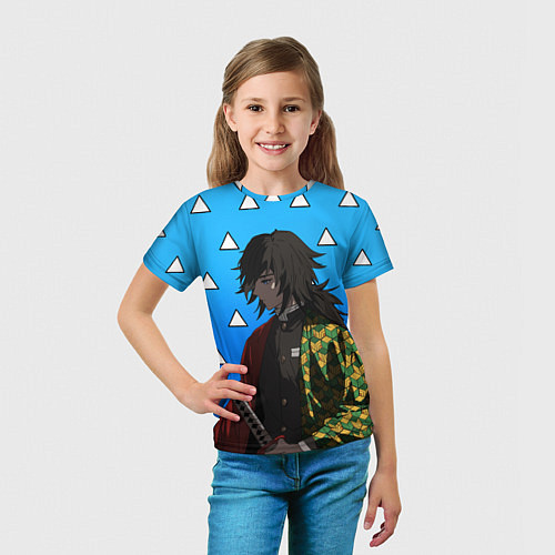 Детская футболка Гию Томиока - Клинок / 3D-принт – фото 5