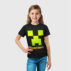 Футболка детская Minecraft: neon logo, цвет: 3D-принт — фото 2