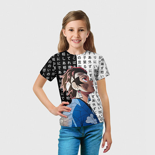 Детская футболка Танджиро Комадо - Клинок / 3D-принт – фото 5