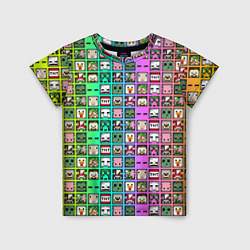 Футболка детская Minecraft characters neon, цвет: 3D-принт