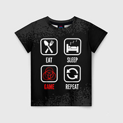 Футболка детская Eat, sleep, Elden Ring, repeat, цвет: 3D-принт