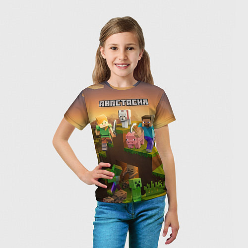 Детская футболка Анастасия Minecraft / 3D-принт – фото 5